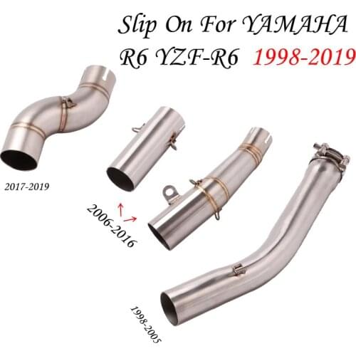 Slip On For Yamaha R6 1998 - 2005 YZF-R6 2006 - 2019 Motorcycle Exhaust Modified Connection Middle Link Pipe 51mm 60mm