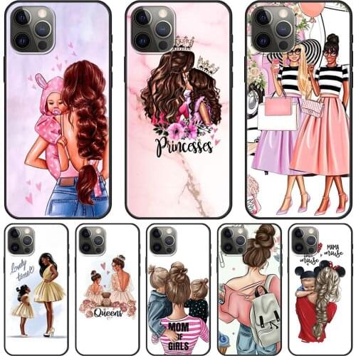 Super Woman girl Mom Case for iPhone 11 13 Pro Cover for iPhone 12 Pro XR 7 8 Plus X XS Max SE 2020 Shell