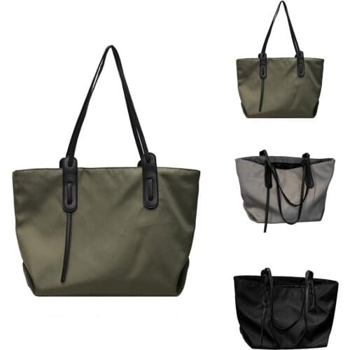 Women Tote Bag Single Shoulder with Zipper Portable Versatile Large Capacity Lady Handbag for Shopping