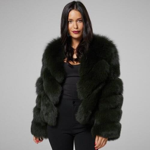 Winter Coat Women Real Fox Fur Jacket High Quality Furry Overcoat Warm Fashion Plus Size Coat Customized