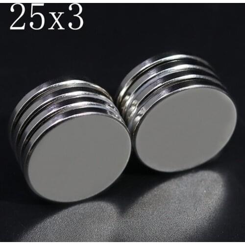 25x3 Strong Neodymium Magnet N35 NdFeB Round Super Powerful Permanent imanes Disc 2/5/10 Pcs