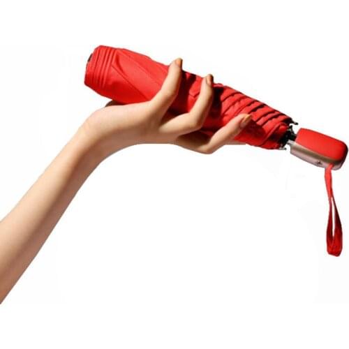 Automatic Flat umbrella Black Coating 3 Folding UV Protection 6K Umbrella Ultra-Light Portable Sunscreen Sunny Umbrellas