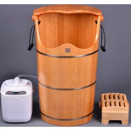 Foot bath barrel household fumigation barrel over the knee high depth barrel wooden footbath heightening foot bath wooden barrel