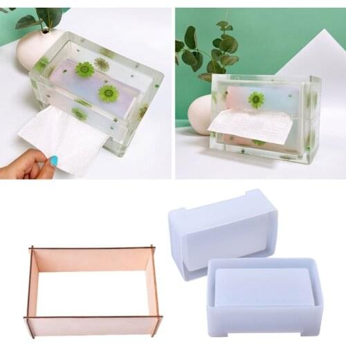Paper Box Epoxy Resin Mold Tissue Napkin Case Silicone Mould DIY Crafts Jewelry Storage Organizer Home Decorations Mold
