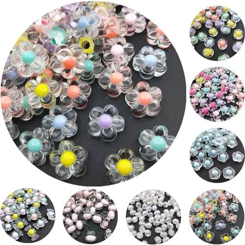 20-200pcs/bag Beautiful Flower Crystal Beads Diamond Spacer Bead for Jewelry Diy Making Head rope Necklace Bracelet Headwear