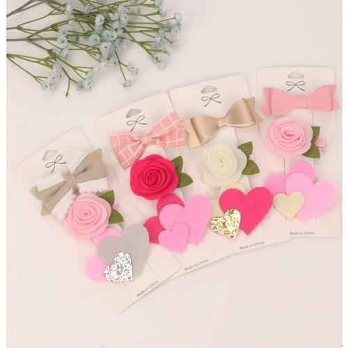 3Pcs/set Baby Hair Clips Heart Fruit Bowknot Kids Hairpin Cute Cartoon Flowers Barrettes Baby Hair Accessories wsuwki do wlosow