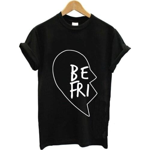 Best Friends Letter Print T Shirt Women Short Sleeve O Neck Tshirt Women Summer Tee Shirt Tops TX5606