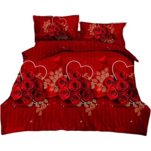 3D Flower Bed Set Twin Full Queen King Size for Home Duvet Cover Pillowcase Bedding Set