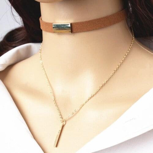 Hot New Torques Bijoux Velvet Chain Bar Multilayer Tassel Chokers Necklace for Women Jewelry Gift Collares Mujer Collier