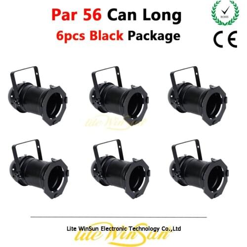 Litewinsune 6pcs Package Black PAR 56 Long 230V 500W/300W Lighting Par Can Theatre Church Stage Light