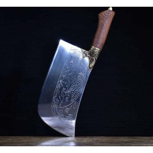 Longquan ghost hand for multi-purpose slicing knife kitchen old-fashioned chopping knife hand-forged chef knife sharp