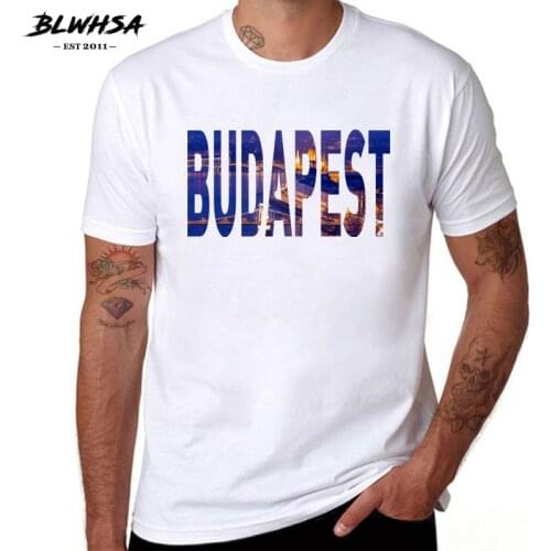 BLWHSA Budapest City T shirt Men Casual Short Sleeve Brand Design T-shirts Fashion Hungary Capital City Budapest Men Tees