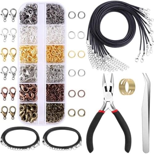 DIY Accessories Set Lobster Clasp Jump Rings Cord Connectors Tools Earring Necklace&Bracelet For Jewelry Making Supplies Kit