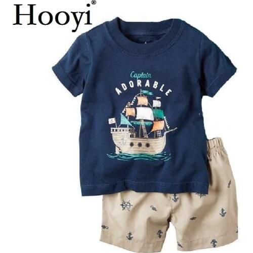 Pirate Captain Adorable Baby Boy Clothing Suit Toddler Clothes 2-Pieces Sets Summer Sailor Cotton Tee Shirt Shorts Pants Outfits