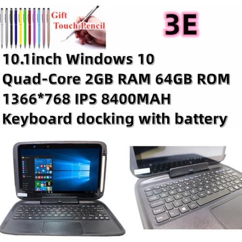 Children online lesson 10.1 inch 3E Windows10 PRO Tablet PC 2GB+64GB Quad-Core 1366*768 IPS Keyboard docking with battery