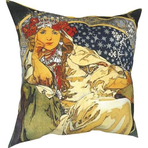 Alphonse Mucha Princess Hyacinth Pillow Case Home Decor Cushions Throw Pillow for Car Double-sided Printing Casual