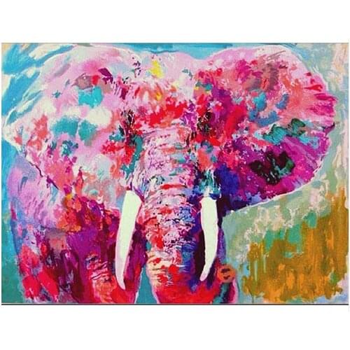 Handmade high quality thick knife abstract oil painting Pink Elephant abstract on Canvas Painting Decor Oil Painting artwork