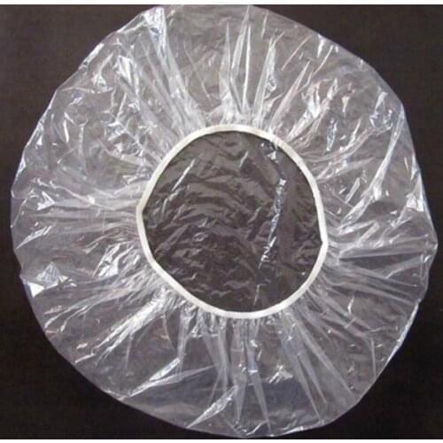 100pcs Disposable Shower Caps Hat Spa Hair Salon Hotel One-Off Elastic Shower Bathing Cap Clear Salon Bonnet