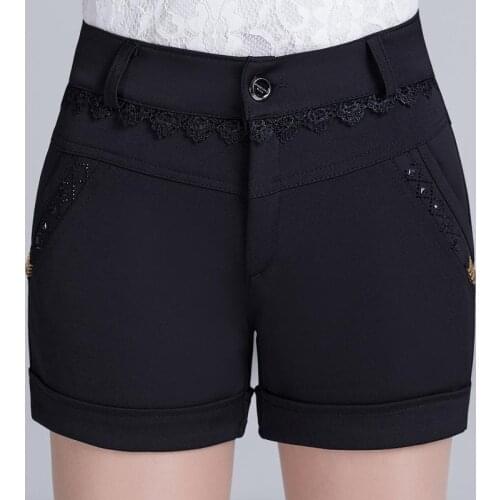 2020 New Large Size Fashion Women Spring Summer Short Pants High Waist Ladies Casual Shorts Female Slim Shorts With Pockets T377