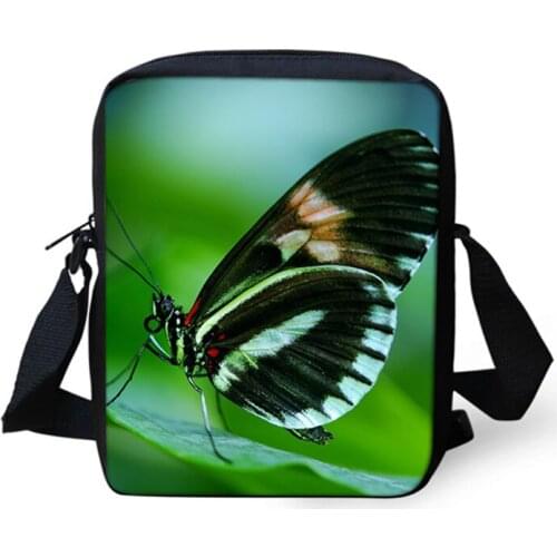 ELVISWORDS Butterfly Floral Printed Messenger Bags For Women Casual Mini Lady Bag Girls Shoulder Bags Bolso Mujer Crossbody Bags