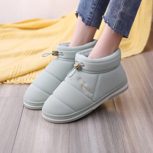 Warm plush indoor shoes woman winter snow boots women shoes 2021 platform waterproof ankle boots slip on winter boots plus size
