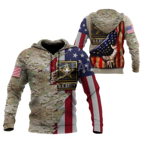 US Flag Army Art 3D Print Spring Autumn Hoodie Man Women Harajuku Outwear Zipper Pullover Sweatshirt Casual Unisex-1