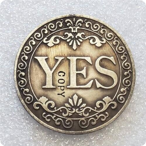 Floral YES NO Letter Ornaments Collection Arts Gifts Souvenir Commemorative Coin collection enthusiasts challenge coin