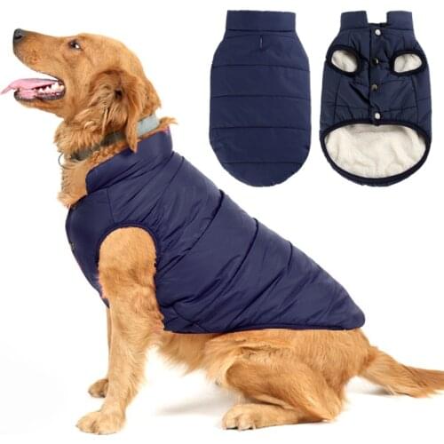 GLORIOUS KEK Dog Clothes for Large Dogs Winter Warm Water Repellent Dog Coat Thick Fleece Lining Dog Jacket Vest French Bulldogs