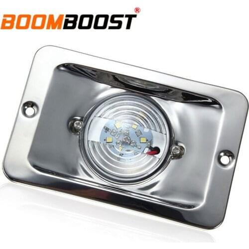 1 Pcs 12V Waterproof Stainless Steel Navigation Lamp Transom Ship Lights White LED Square Light for Marine Boat Ship