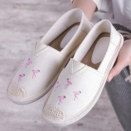 Woman Casual Shoes birds Loafers Casual Lady Elegant driving Shoes Embroider Espadrilles Fishman Shoes for ladies ujk9