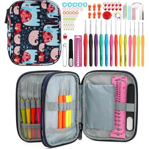 1 Set Extended Crochet With Printed DIY Crochet American Specifications Accessories Printed Cartoon Elephant Storage Bag