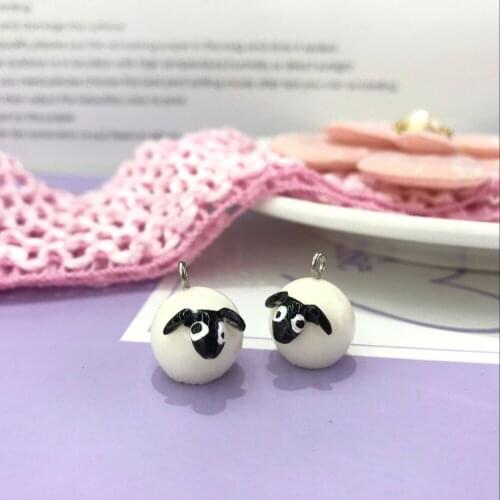 10pcs 18*13mm 3d resin Little sheep charms Jewelry necklace earring pendant keychain charms for DIY decoration gift