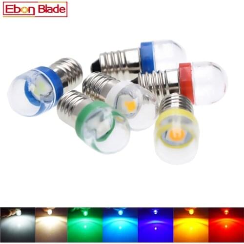 2X E10 led bulb lights Dc 3V 6V 12V Indicator Ice blue warm white red yellow green Car Interior Light Auto instrument bulbs lamp
