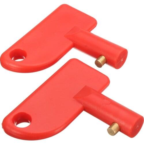 2x Red Mini Battery Cut Off Kill Isolator Switch Spare Keys Marine Auto Boat Truck