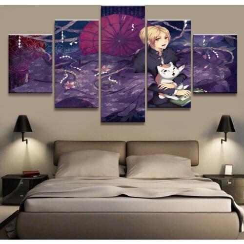 5 piece Anime Poster Natsume friends account Wall Printed Painting Home Decor Japanese Cartoon Decoration Poster Canvas