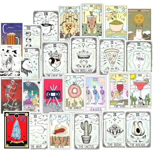 50pcs/pack TAROT Game Cartoon Graffiti Stickers For Furniture Wall Desk DIY Chair Toy Car Trunk Computer Guitar Motorcycle