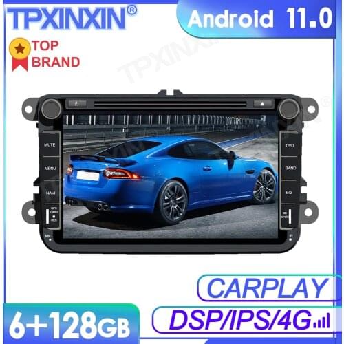 6+128GB Android 11 For Volkswagen Golf Polo Car Multimedia Player GPS Navi Audio Stereo Screen DVD Head Unit Tape Recorder