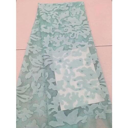 7 colors SYJ-1216109 hot selling embroidered tulle Net Lace with beads French tulle mesh Lace Fabric