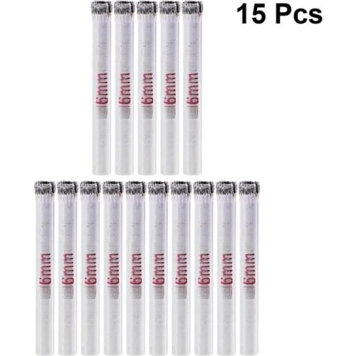 15pcs 6mm Diamond Drill Bits Hollow Core Drill Extractor Remover Tools Hole Saws For Glass Ceramics Porcelain DiamondDrill Bits