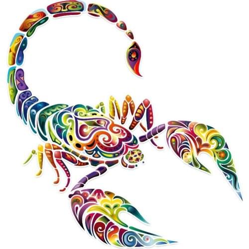 Car Stickers Decor Motorcycle Decals Unique Colored Scorpion Decor Decorative Accessories Creative Sunscreen Waterproof PVC
