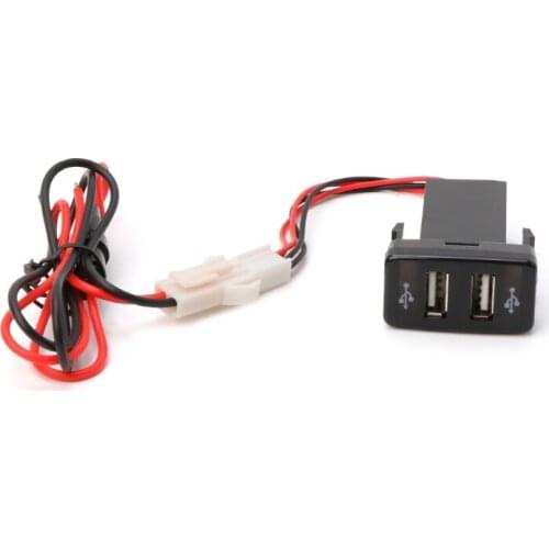 12V 4.2A Dual 2 Port USB Car Charger Socket Adapter w/ LED Light For Toyota VIGO High temperature resistant 2.1A/2.1A DC5V