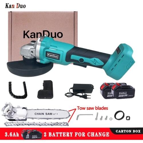 KANDUO Inner diameter 22.2mm cordless brushless angle grinder chain saw Compatible with makita18v battery