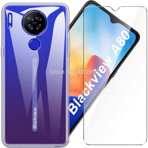 Blackview A80 Case 6.21"Case For Blackview A80 Luxury Soft TPU Phone Case With Tempered glass For Blackview A80