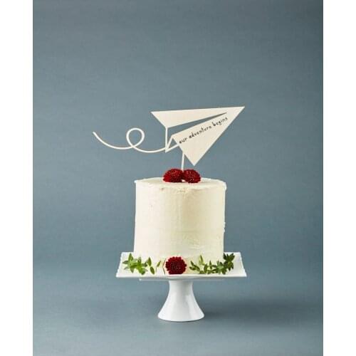 Paper Airplane Travel Adventure Cake Topper -Cake Topper Wedding - Wooden Baby Shower Cake Topper - Engagement party Our Advent