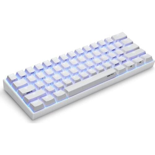 Dual Mode Keyboard Blue Backlight Mini Mechanical Keyboard for Gamer Phone/Tablet White with Red Switches
