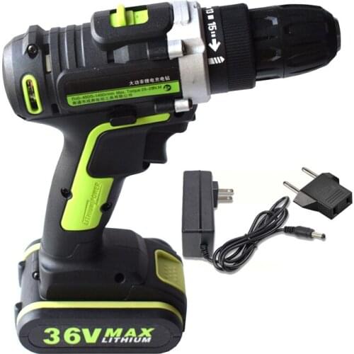 36V Mini Electric Drill Household Rechargeable Electric Screwdriver Wireless Drill Lithium Battery Power Tools