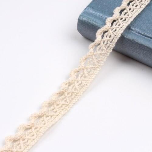13mm 10yards Embroidered Cotton Lace Trims Handmade Garments Accessories DIY Cotton Ribbon Sewing Fabric Material