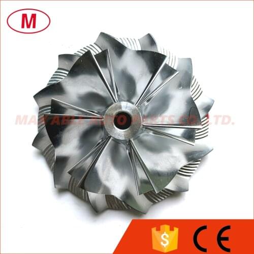 K16 51.00/66.56mm 6+6 blades Forward Turbo Billet compressor wheel/Aluminum 2618/Milling wheel for Turbocharger Cartridge/CHRA