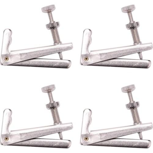 Hot-4 Pcs 3/4-4/4 Silver Cello Fine Tuner Fiddle String Adjuster Accessories Parts