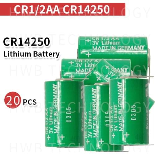 20X 100% Original Brand New CR1/2AA CR14250 3V 950mAh PLC CNC Li-ion Battery With Pins Free Shipping Made in Germany
